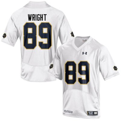 Notre Dame Fighting Irish Men's Brock Wright #89 White Under Armour Authentic Stitched College NCAA Football Jersey VEQ1699FG